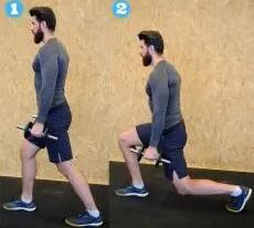 Man doing lunges with weights