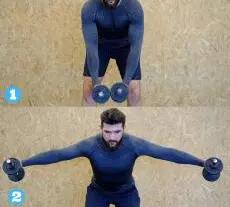 Man doing bent over dumbell raises