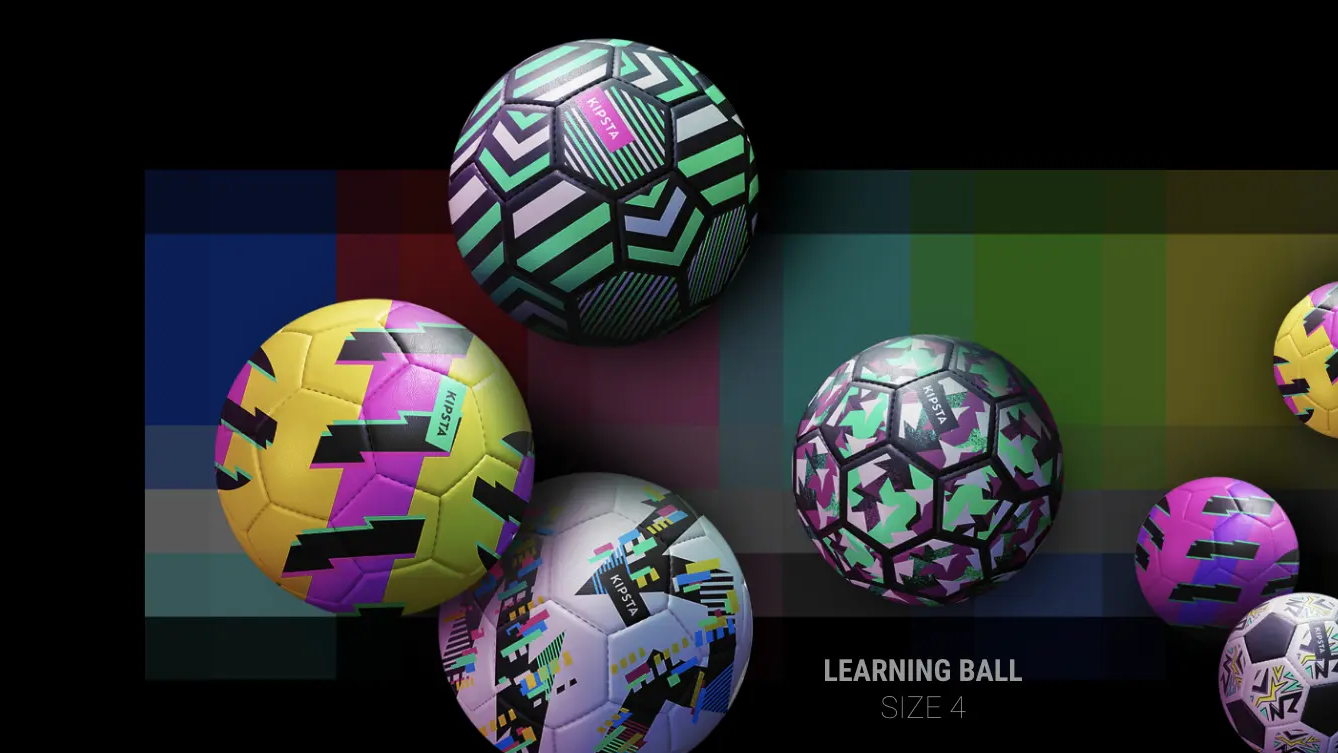 Ballon de football Light LEARNING BALL BLEU VEET VIOLET TAILLE 4