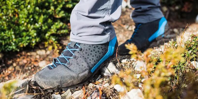 Close up of man walking on trail