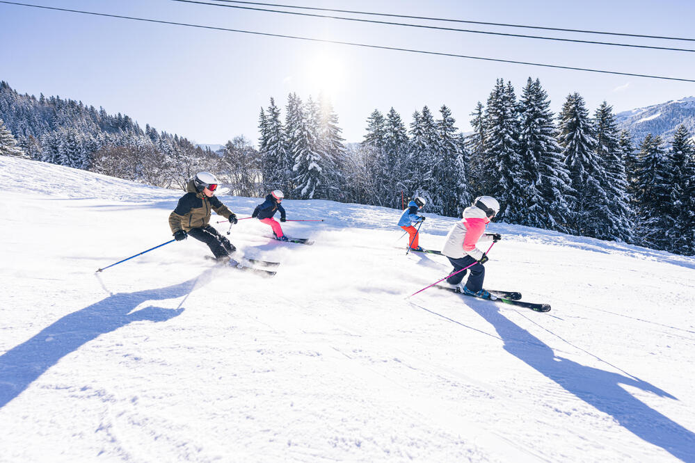 enfants faisant du ski