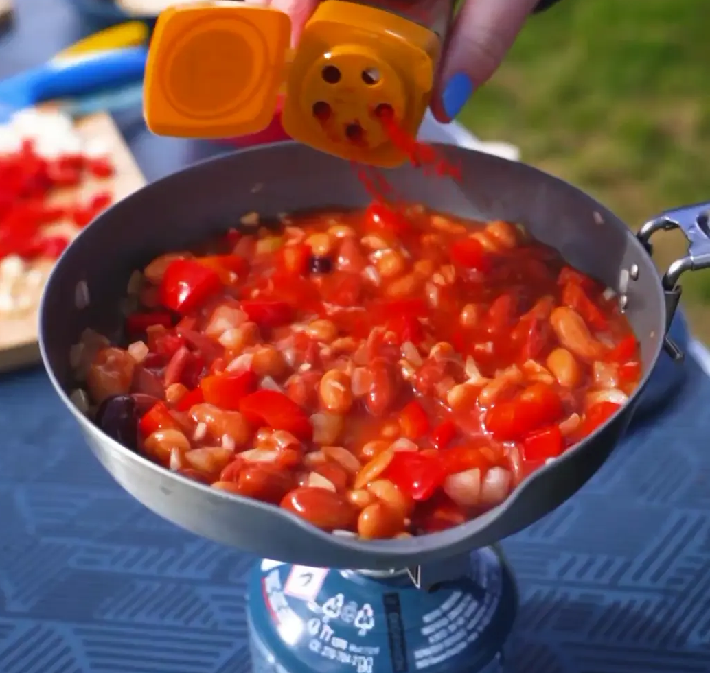 Add the beans and paprika