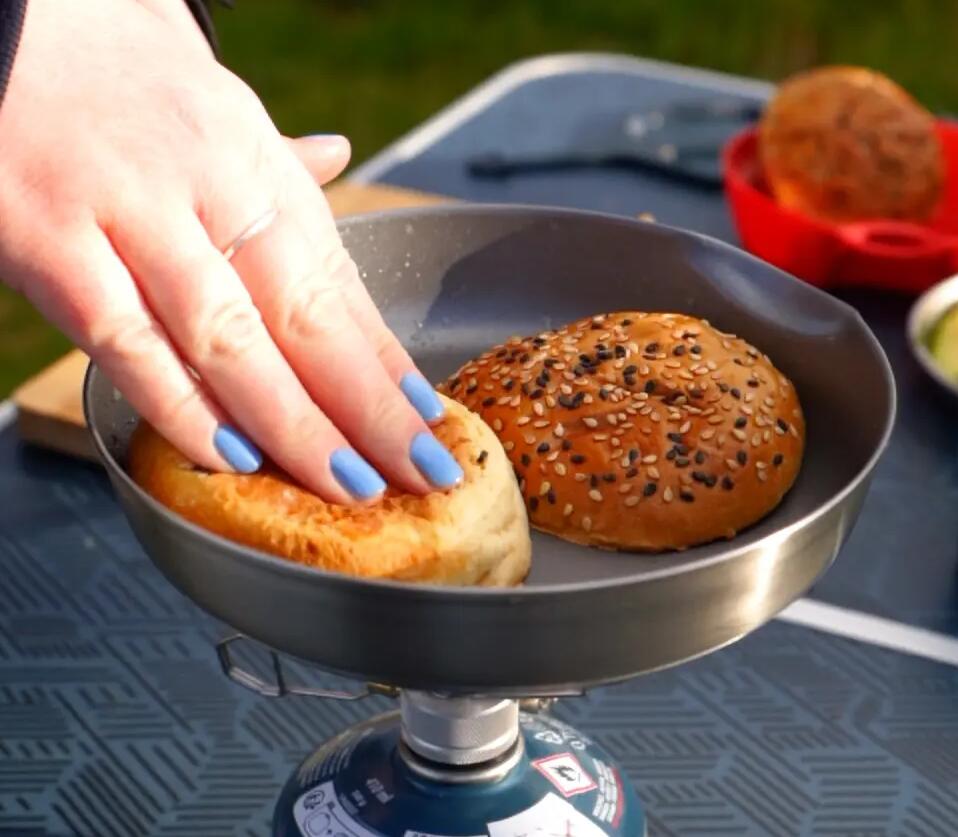 Frying the sandwich on the pan